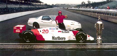 Emerson Fittipaldi with the 1989 Turbo Trans Am Pace Car